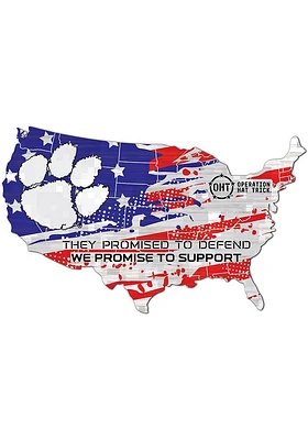 Clemson Tigers OHT USA Shape Cutout Sign - Orange