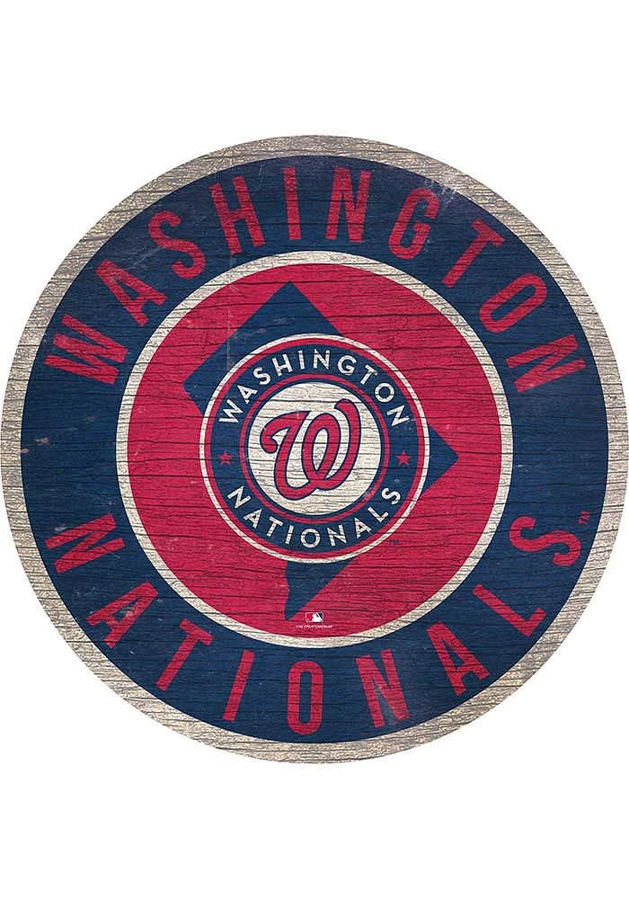 Washington Nationals 12 in Circle State Sign - Red