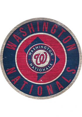 Washington Nationals 12 in Circle State Sign - Red