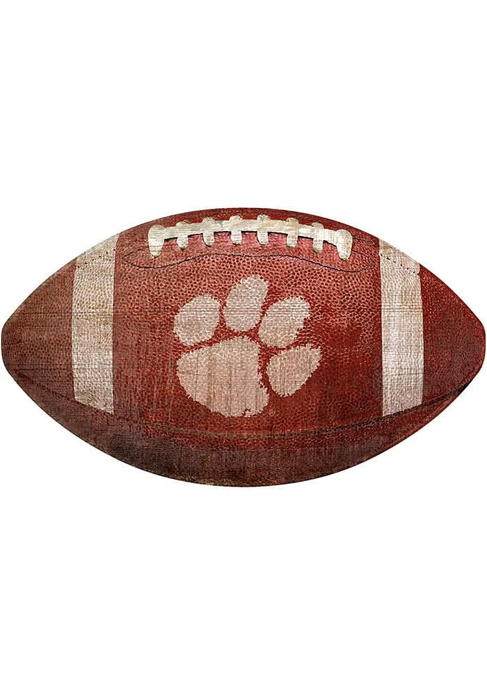 Clemson Tigers Baseball Shaped Sign - Orange