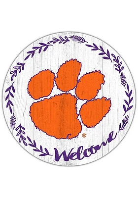 Clemson Tigers Welcome Circle Sign - Orange