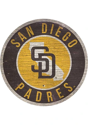 San Diego Padres 12 in Circle State Sign - Blue