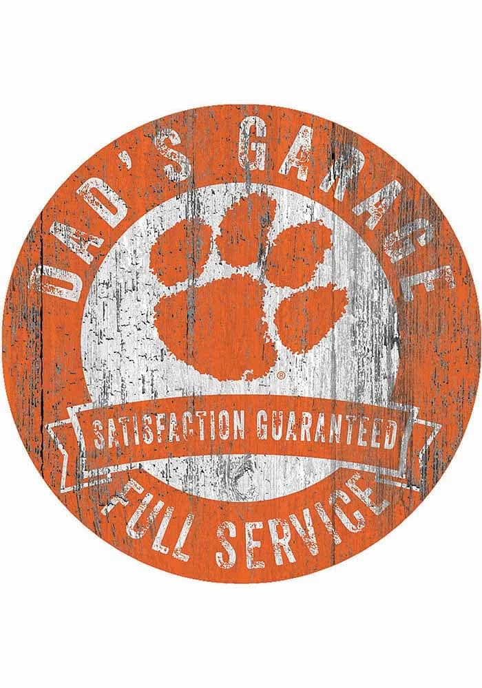 Clemson Tigers Dads Garage Sign - Orange