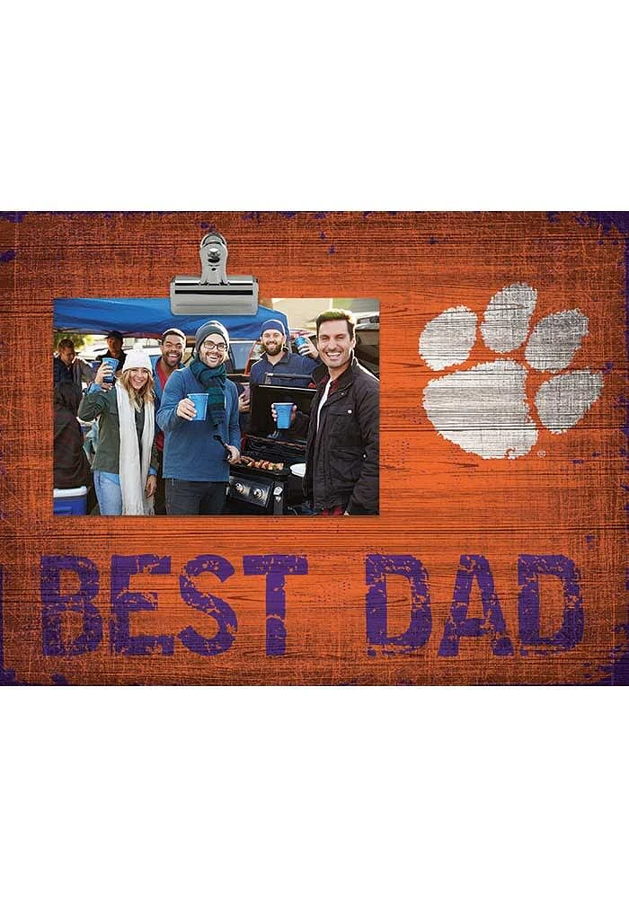 Clemson Tigers Best Dad Clip Picture Frame - Orange