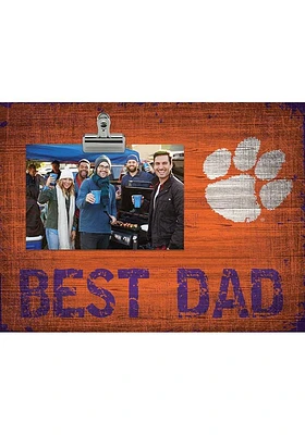 Clemson Tigers Best Dad Clip Picture Frame - Orange