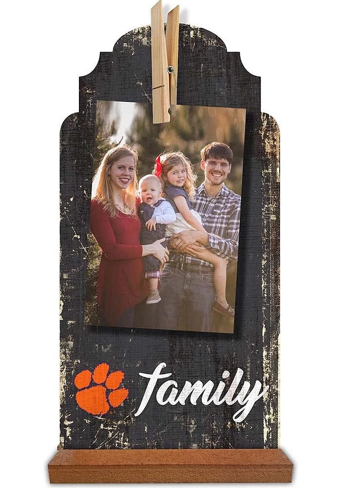 Clemson Tigers Family Clothespin Sign - Orange