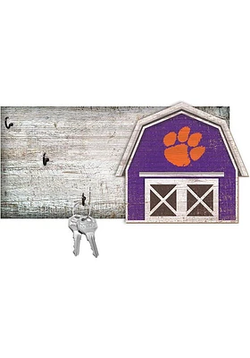 Clemson Tigers Team Barn Key Holder Sign - Orange