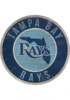 Tampa Bay Rays 12 in Circle State Sign - Navy Blue