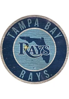 Tampa Bay Rays 12 in Circle State Sign - Navy Blue