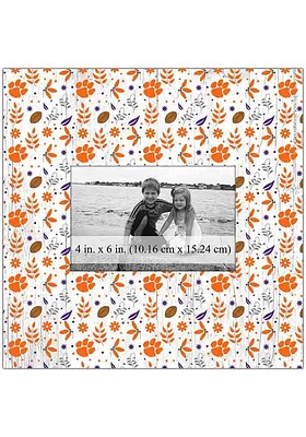 Clemson Tigers Floral Pattern Picture Frame - Orange