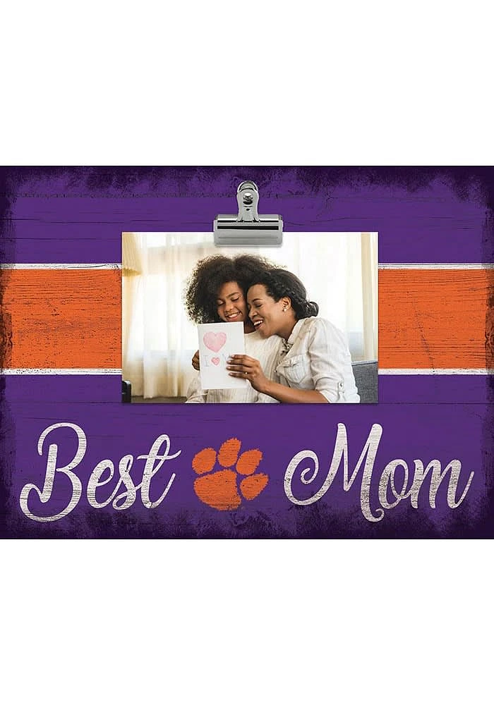 Clemson Tigers Best Mom Clip Picture Frame - Orange