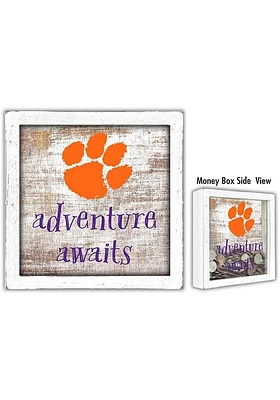 Clemson Tigers Adventure Awaits Box Sign - Orange