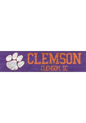 Clemson Tigers 6x24 Sign - Orange