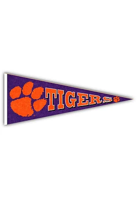 Clemson Tigers Wood Pennant Sign - Orange