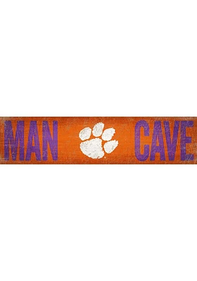 Clemson Tigers Man Cave 6x24 Sign - Orange