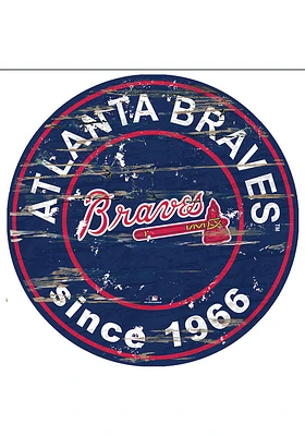 Atlanta Braves Established Date Circle 24 Inch Sign - Blue