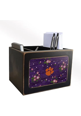 Clemson Tigers Floral Desktop Organizer Desk Accessory