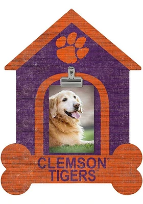 Clemson Tigers Dog Bone House Clip Picture Frame - Orange