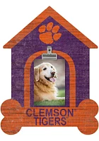 Clemson Tigers Dog Bone House Clip Picture Frame - Orange