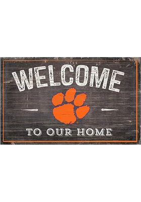 Clemson Tigers Welcome to our Home Sign - Orange