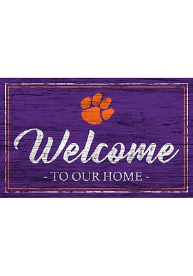 Clemson Tigers Team Welcome 11x19 Sign - Orange