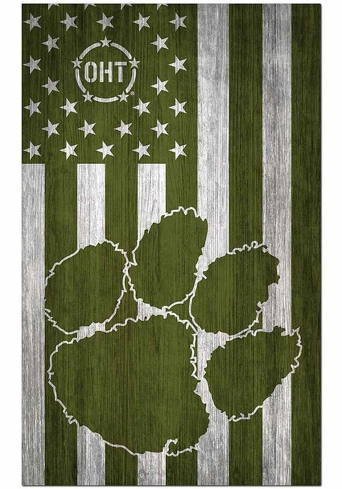 Clemson Tigers 11x19 OHT Military Flag Sign - Orange