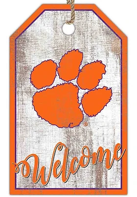 Clemson Tigers Welcome Team Tag Sign - Orange