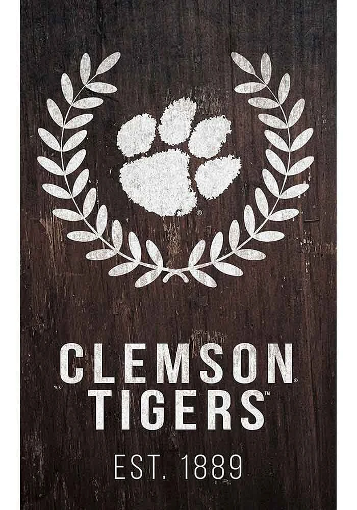 Clemson Tigers Laurel Wreath Sign - Orange