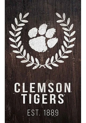 Clemson Tigers Laurel Wreath Sign - Orange