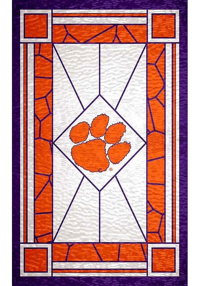 Clemson Tigers Stained Glass Sign - Orange