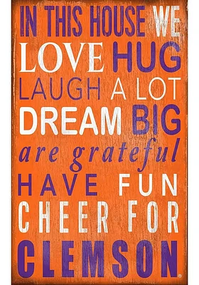 Clemson Tigers In This House Sign - Orange