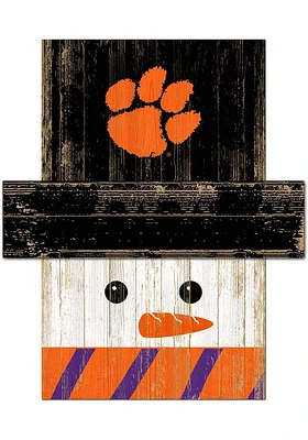 Clemson Tigers Snowman Head Sign - Orange