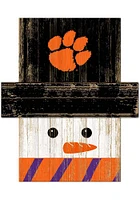 Clemson Tigers Snowman Head Sign - Orange