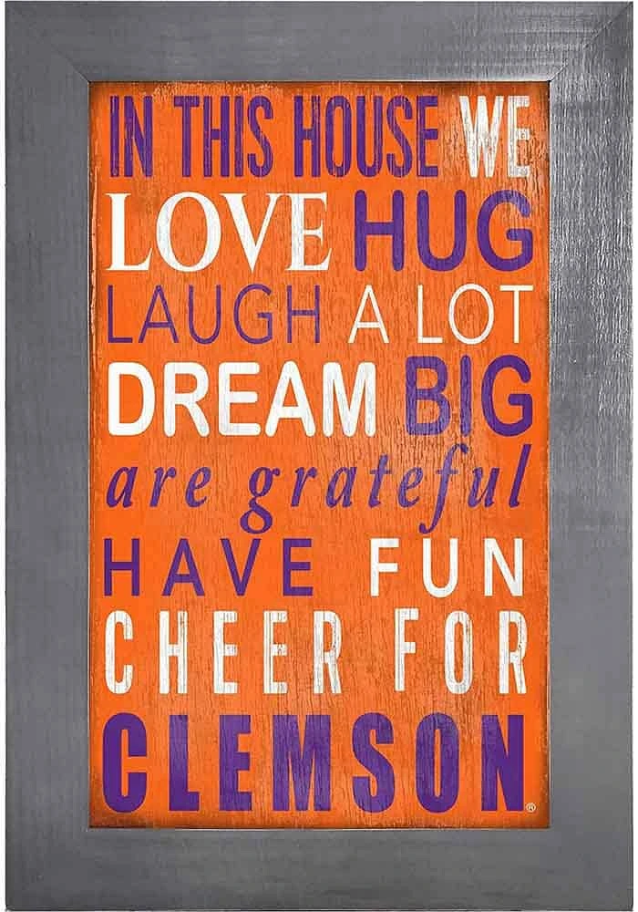 Clemson Tigers In This House Picture Frame - Orange