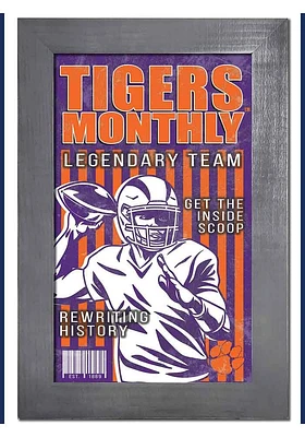 Clemson Tigers 11x19 Framed Monthly Sign - Orange