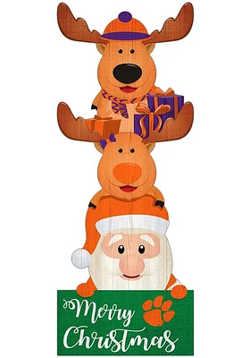 Clemson Tigers 31 Inch Santa Stack Leaner Sign - Orange