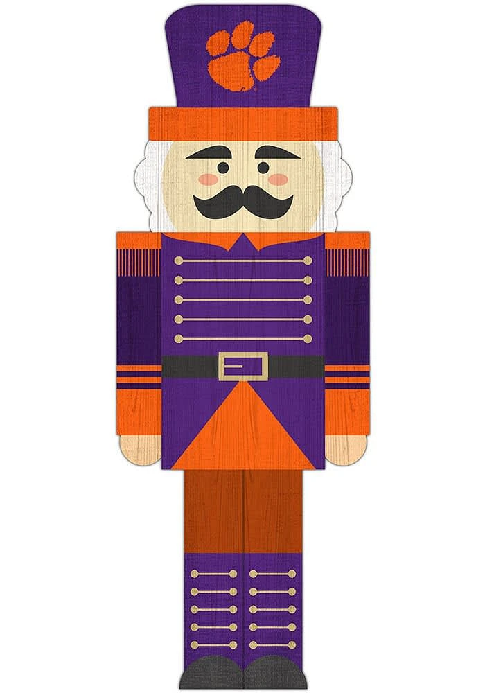 Clemson Tigers 31 Inch Nutcracker Leaner Sign - Orange