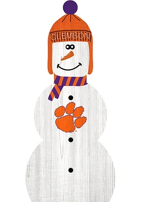 Clemson Tigers Snowman Leaner Sign - Orange