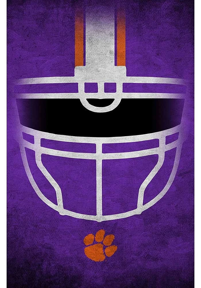 Clemson Tigers Ghost Helmet 17x26 Sign - Orange