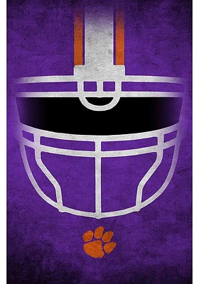 Clemson Tigers Ghost Helmet 17x26 Sign - Orange