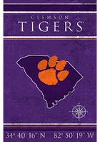 Clemson Tigers Coordinates 17x26 Sign - Orange