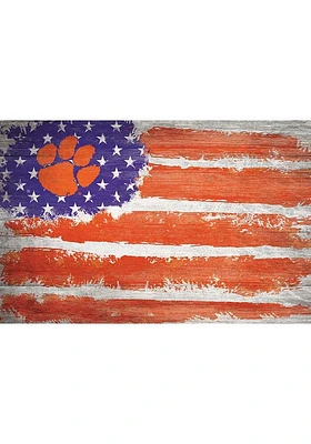 Clemson Tigers Flag 17x26 Sign - Orange