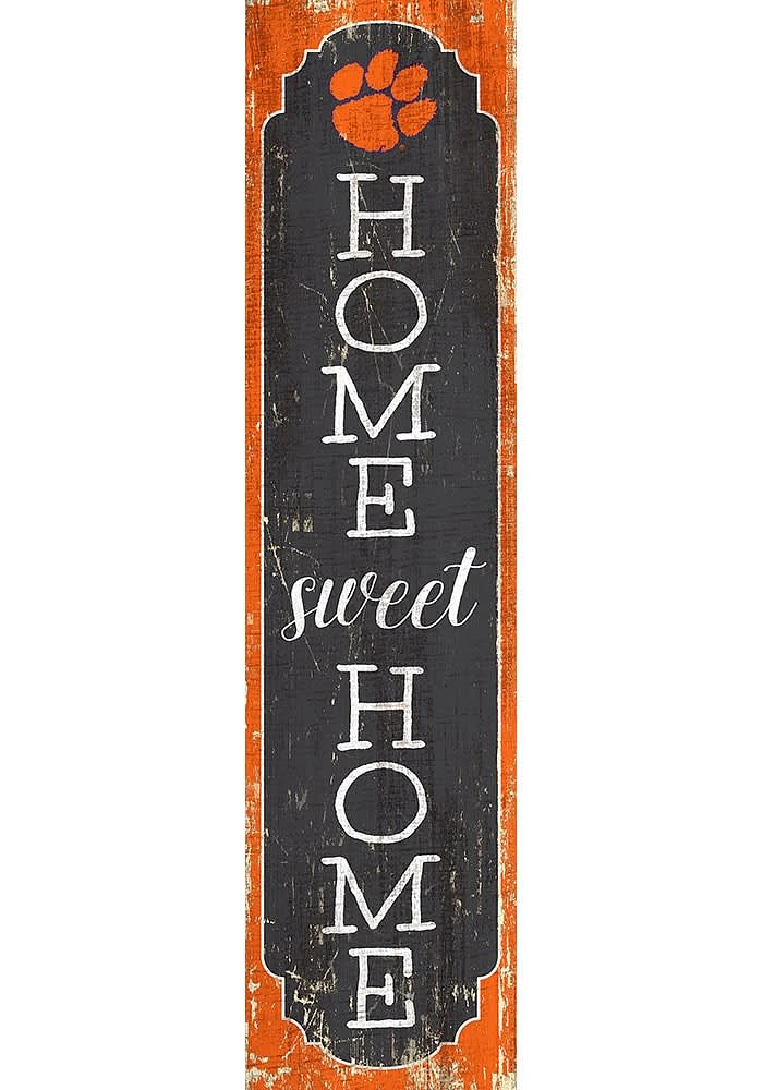 Clemson Tigers 48 Inch Home Sweet Home Leaner Sign - Orange