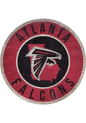 Atlanta Falcons 12 in Circle State Sign - Black