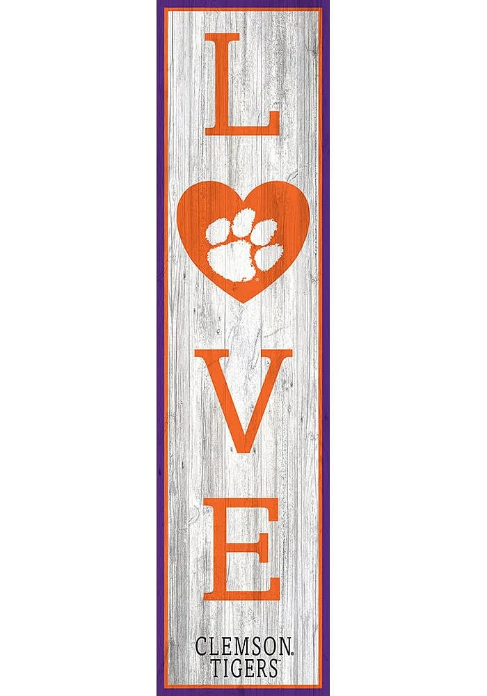 Clemson Tigers 48 Inch Love Leaner Sign - Orange