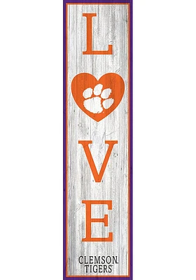 Clemson Tigers 48 Inch Love Leaner Sign - Orange
