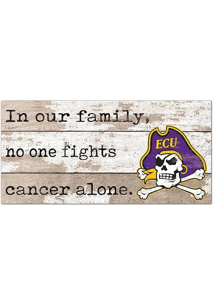 East Carolina Pirates No One Fights Alone Sign - Purple