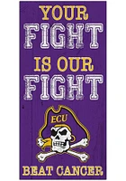 East Carolina Pirates Your Fight is Our Fight Sign - Purple