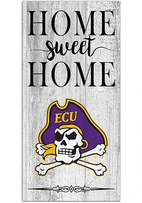 East Carolina Pirates Home Sweet Home Whitewashed Sign - Purple