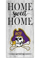 East Carolina Pirates Home Sweet Home Whitewashed Sign - Purple